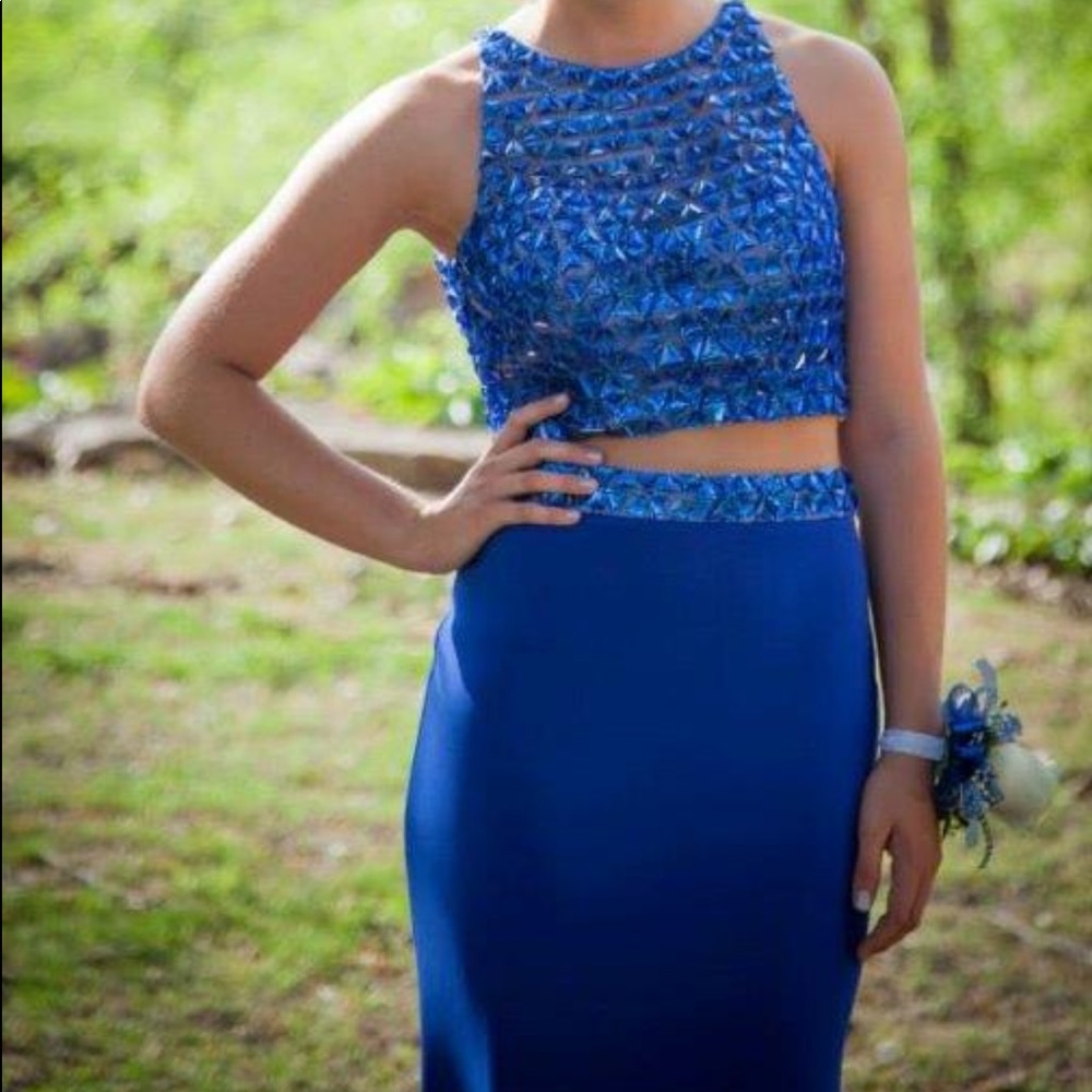 Mori Lee Blue Prom Dress